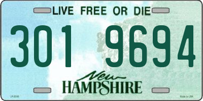 NH license plate 3019694