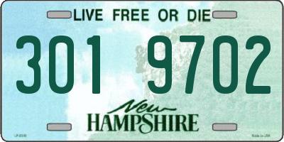 NH license plate 3019702