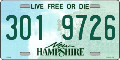 NH license plate 3019726