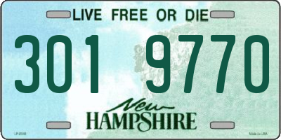 NH license plate 3019770