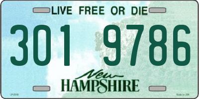 NH license plate 3019786