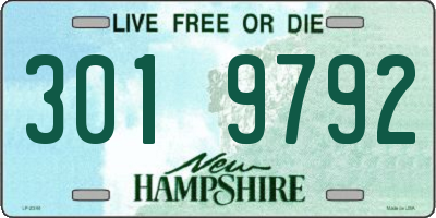 NH license plate 3019792