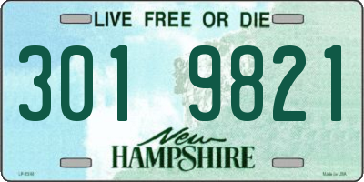 NH license plate 3019821