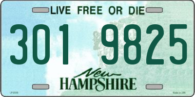 NH license plate 3019825