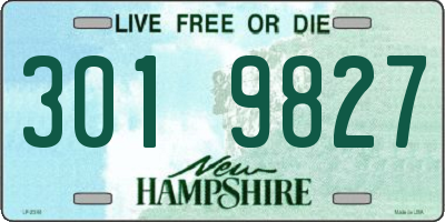 NH license plate 3019827