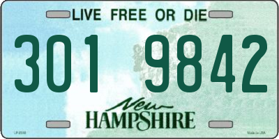 NH license plate 3019842
