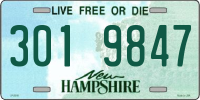 NH license plate 3019847