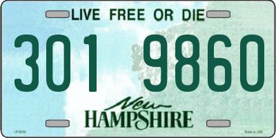 NH license plate 3019860