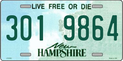 NH license plate 3019864