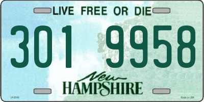 NH license plate 3019958