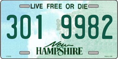 NH license plate 3019982
