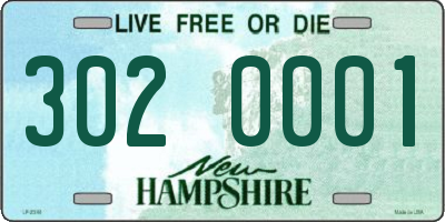 NH license plate 3020001