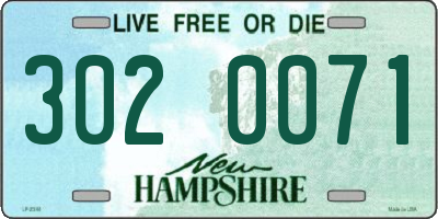 NH license plate 3020071