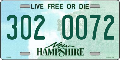 NH license plate 3020072