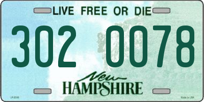 NH license plate 3020078