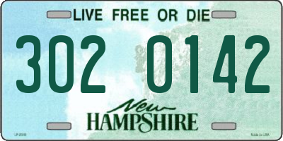 NH license plate 3020142