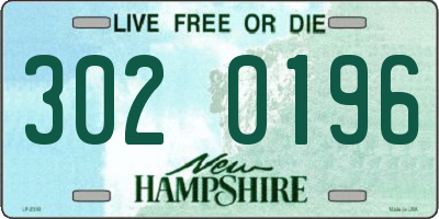 NH license plate 3020196