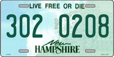 NH license plate 3020208