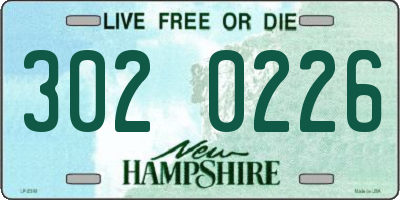 NH license plate 3020226