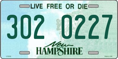 NH license plate 3020227