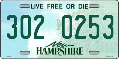 NH license plate 3020253