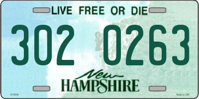 NH license plate 3020263