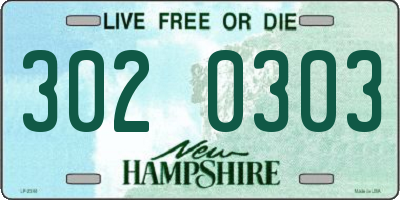 NH license plate 3020303