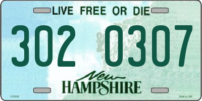 NH license plate 3020307
