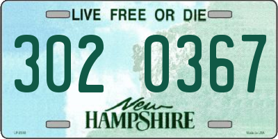 NH license plate 3020367