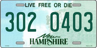 NH license plate 3020403