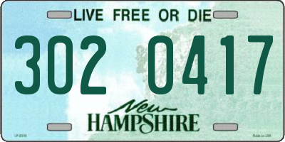 NH license plate 3020417