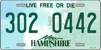 NH license plate 3020442