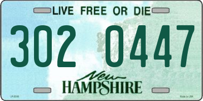 NH license plate 3020447