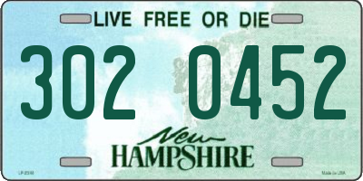NH license plate 3020452