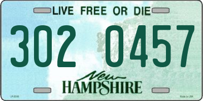 NH license plate 3020457