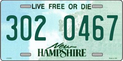 NH license plate 3020467