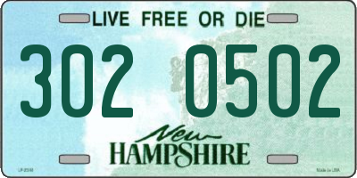 NH license plate 3020502