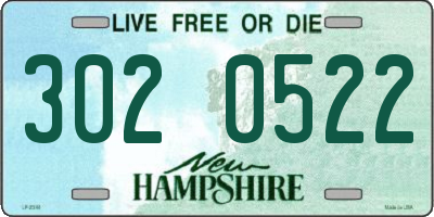 NH license plate 3020522
