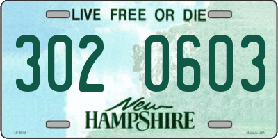 NH license plate 3020603