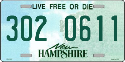 NH license plate 3020611