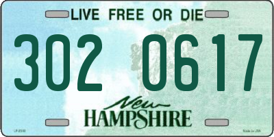 NH license plate 3020617