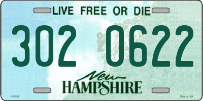 NH license plate 3020622