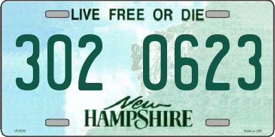 NH license plate 3020623