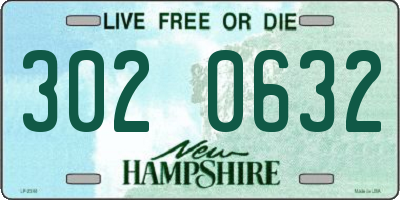 NH license plate 3020632