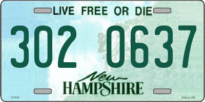 NH license plate 3020637