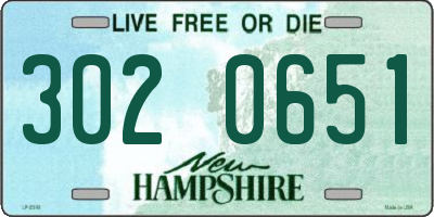 NH license plate 3020651
