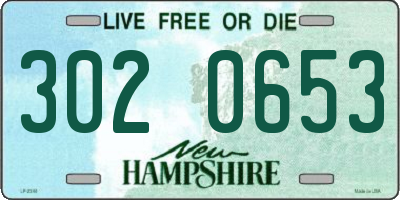 NH license plate 3020653