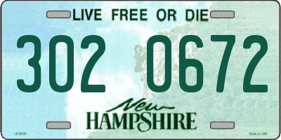 NH license plate 3020672
