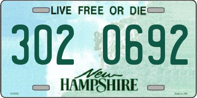 NH license plate 3020692