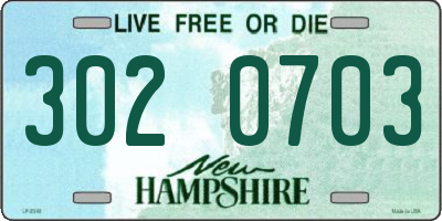 NH license plate 3020703